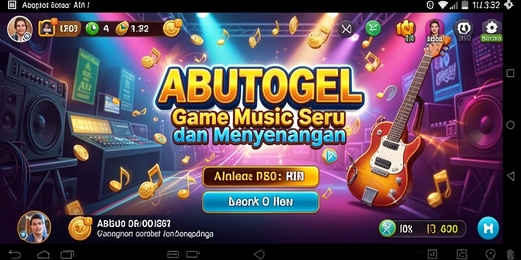 Screenshot utama ABUTOGEL menampilkan gameplay musik yang seru.
