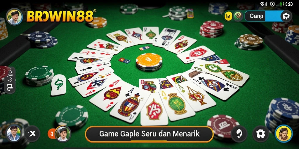 Tangkapan layar gameplay BROWIN88 menunjukkan keseruan permainan Gaple.