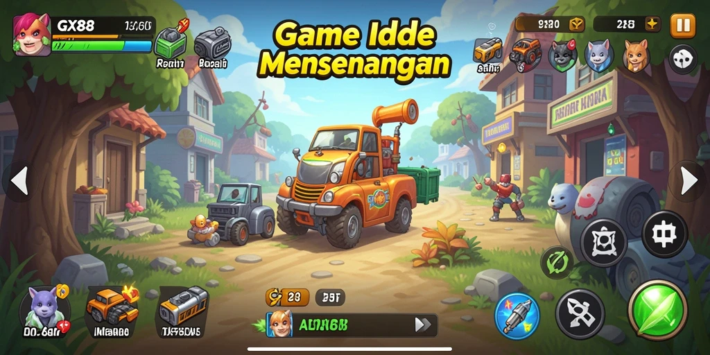 Tampilan gameplay GX88 yang seru dengan karakter yang menarik.