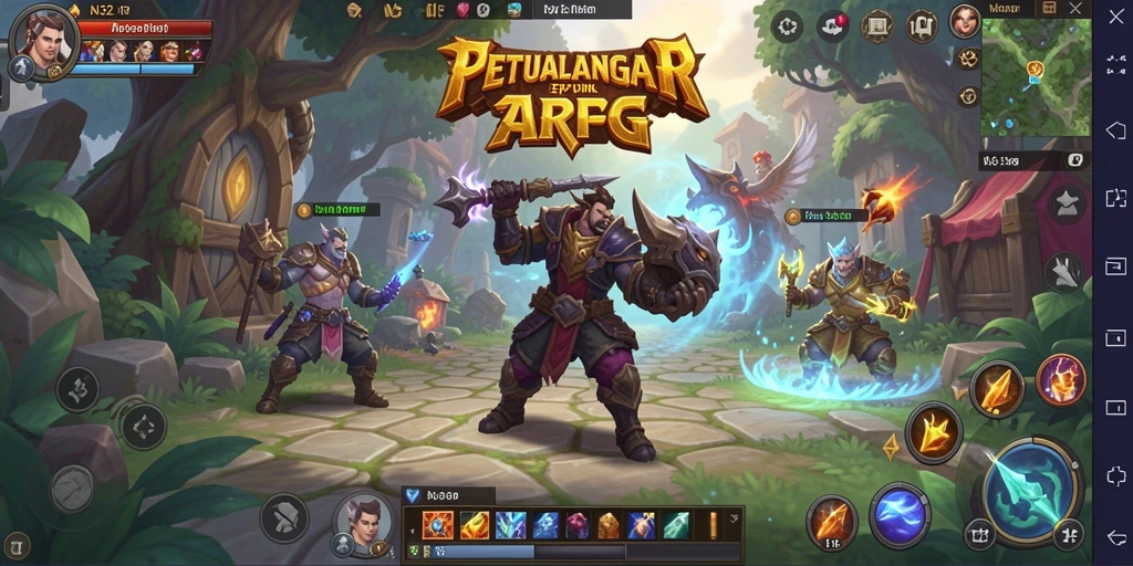 Tangkapan layar permainan N32 menunjukkan aksi pertempuran seru dalam dunia ARPG.