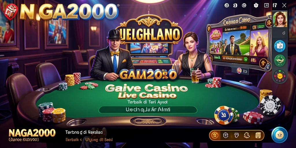 Tampilan utama dari gameplay Live Casino di NAGA2000 dengan dealer langsung.