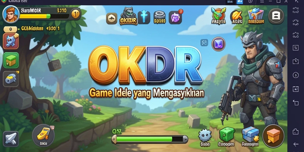 Screenshot gameplay <strong>OKIDR</strong> menunjukkan kemajuan sumber daya yang menarik.